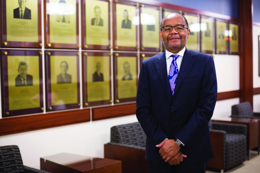 Finance Chair Elijah Brewer at the Finance Hall of Fame in DePaul Center