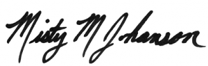 Misty Johanson signature