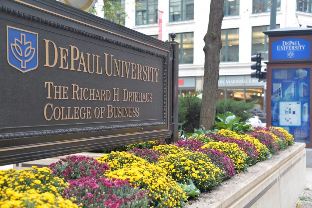 Driehaus College Business Loop campus sign