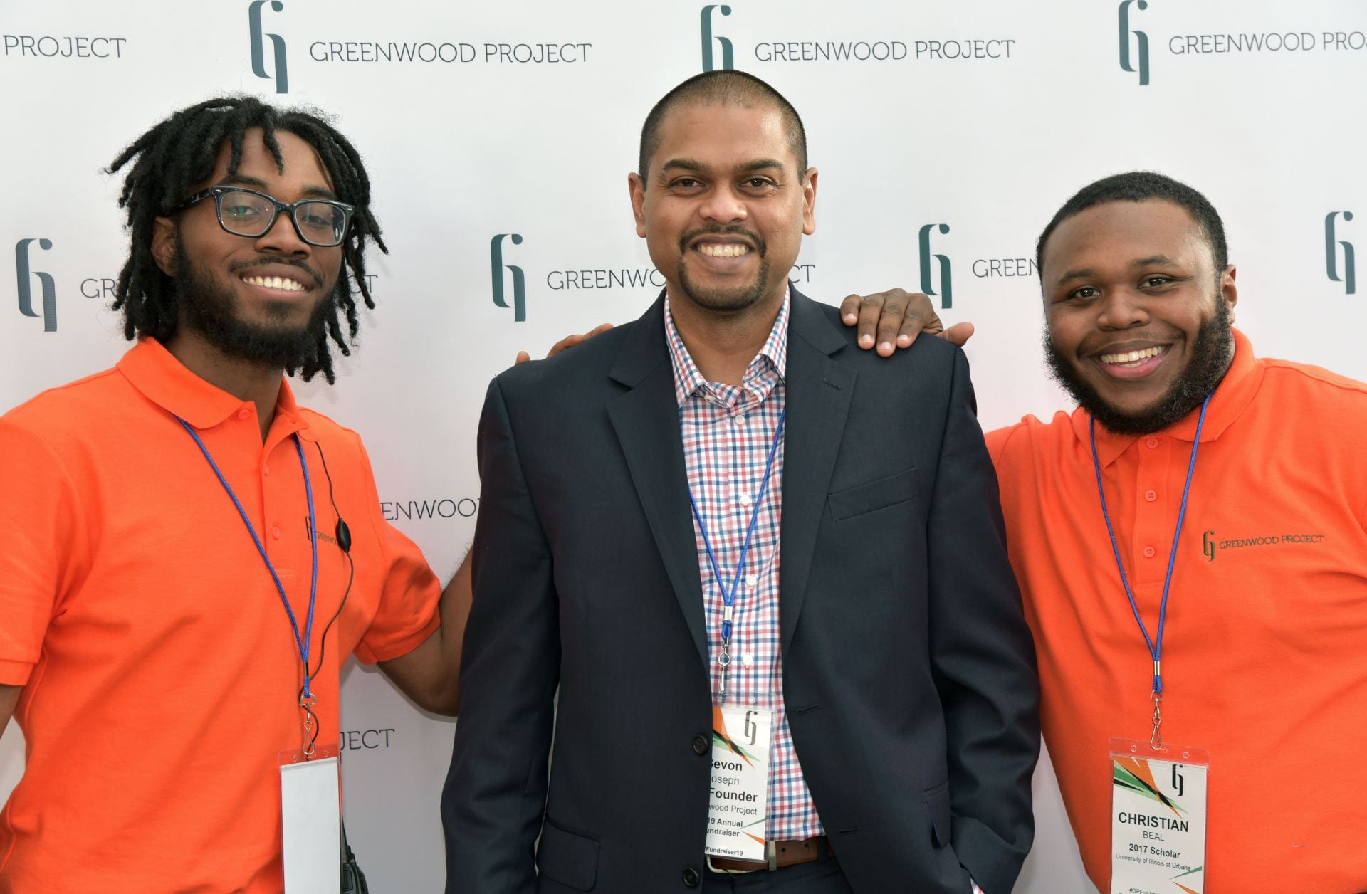 Bevon Joseph at annual Greenwood Project fundraiser, along with student participants