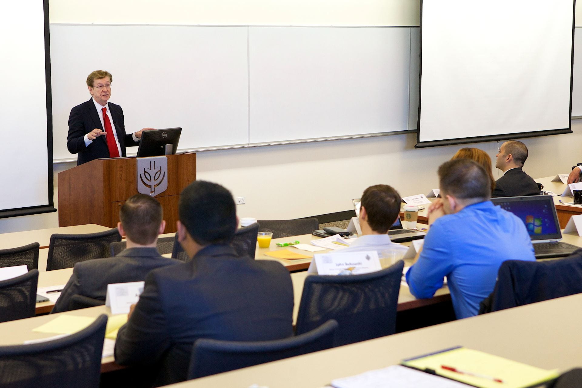 Driehaus shared his investment philosophy as a guest speaker at the college in 2014. | Photo by Jeff Carrion