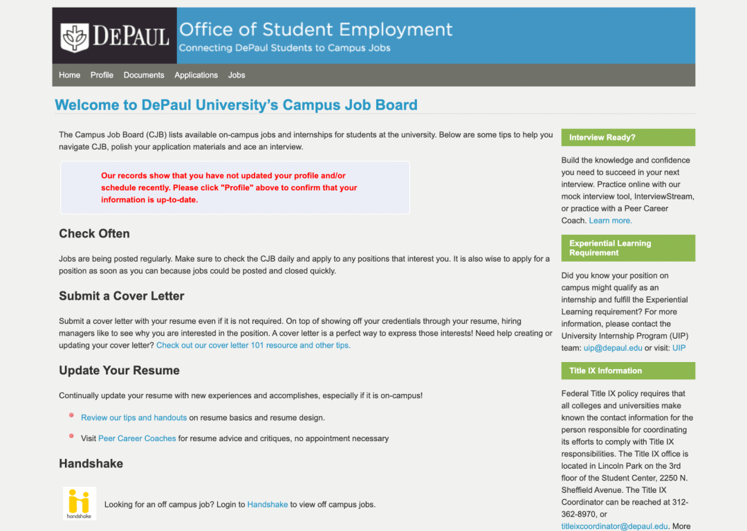 Campus Jobs at DePaul