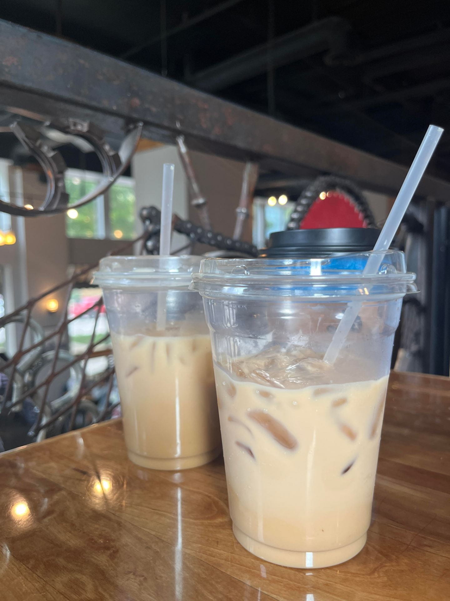 DePaul Student Enjoys iced coffee with friends during a weekend getaway to WI.