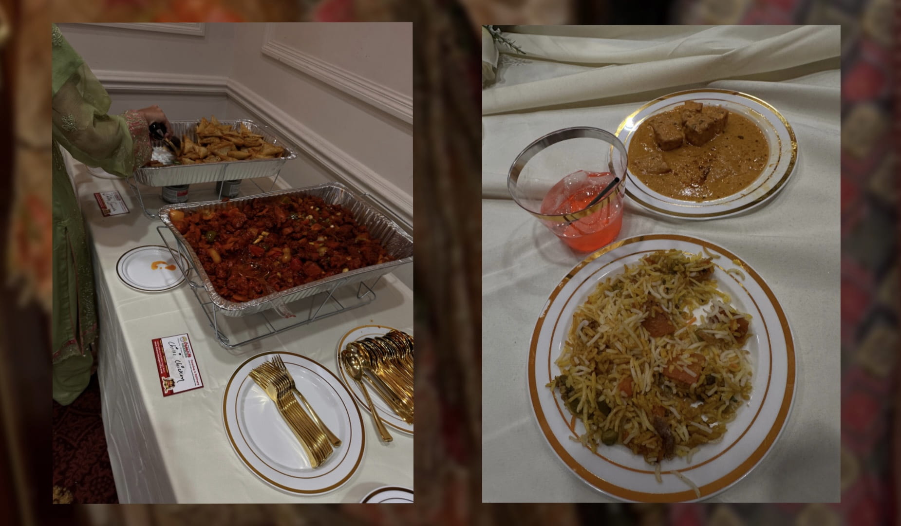 Two images of Indian food.