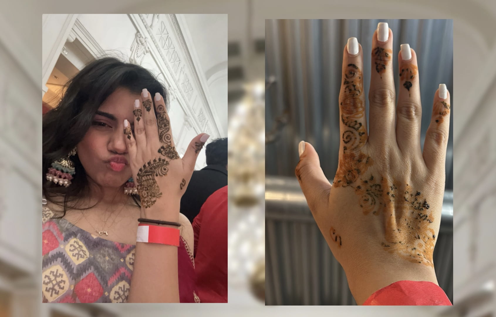 Two images of Hand-Henna Art.