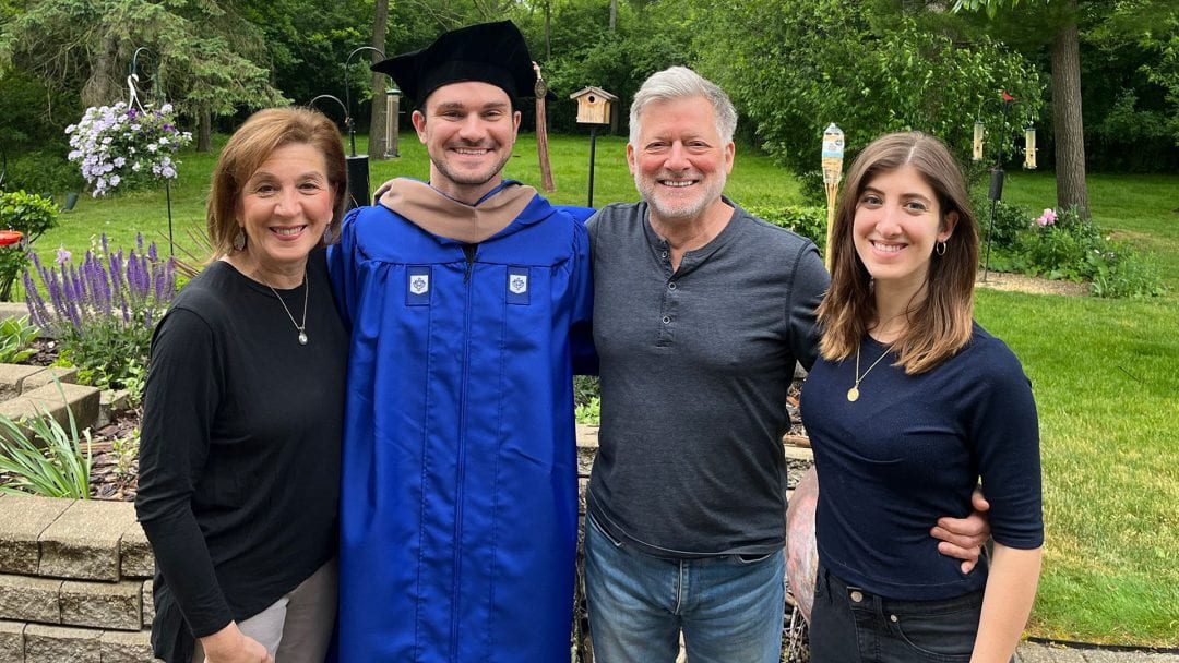 Mitchell Hill and family celebrate his recent graduation from DePaul University.